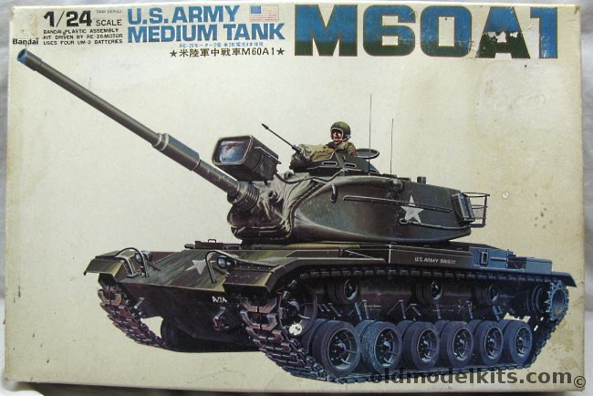 Bandai 1/24 M60A1 Patton Medium Tank Motorized, 4260-2000 plastic model kit